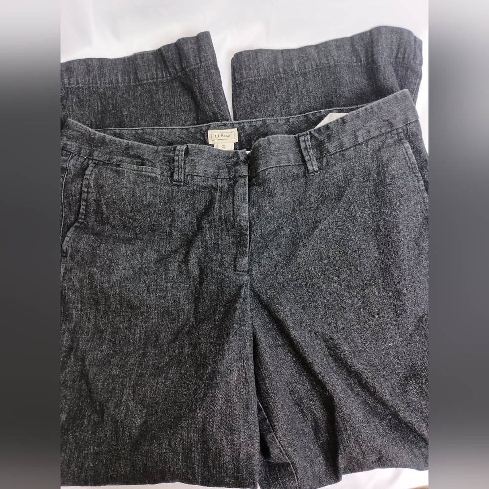 L.L.Bean Cotton Gray Black Speckled Pants(#1,406)